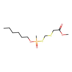 methyl 2-[[hexoxy(methyl)phosphoryl]sulfanylmethylsulfanyl]acetate structure