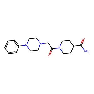 1-[2-(4-phenylpiperazin-1-yl)acetyl]piperidine-4-carboxamide structure