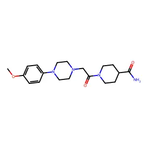 1-[2-[4-(4-methoxyphenyl)piperazin-1-yl]acetyl]piperidine-4-carboxamide structure