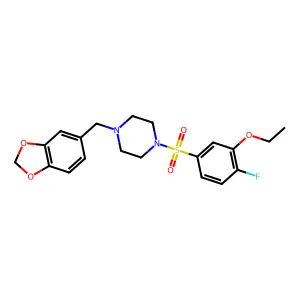 1-(1,3-benzodioxol-5-ylmethyl)-4-(3-ethoxy-4-fluorophenyl)sulfonylpiperazine structure