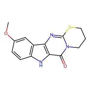 10-methoxy-3,4-dihydro-2H-[1,3]thiazino[3',2':1,2]pyrimido[5,4-b]indol-6(7H)-one structure