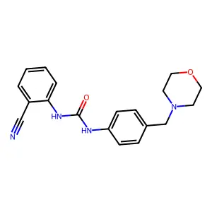 1-(2-cyanophenyl)-3-[4-(morpholin-4-ylmethyl)phenyl]urea structure