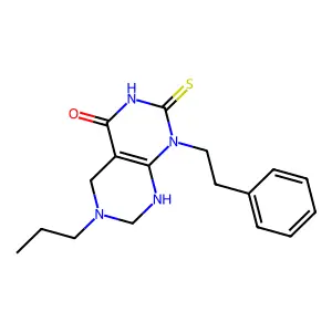 1-(2-phenylethyl)-6-propyl-2-thioxo-2,3,5,6,7,8-hexahydropyrimido[4,5-d]pyrimidin-4(1H)-one structure