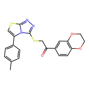 1-(2,3-dihydro-1,4-benzodioxin-6-yl)-2-[[5-(4-methylphenyl)-[1,3]thiazolo[2,3-c][1,2,4]triazol-3-yl]sulfanyl]ethanone structure