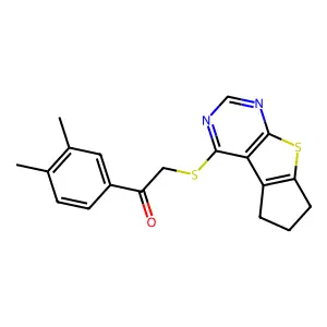 1-(3,4-dimethylphenyl)-2-(7-thia-9,11-diazatricyclo[6.4.0.02,6]dodeca-1(8),2(6),9,11-tetraen-12-ylsulfanyl)ethanone structure