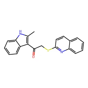1-(2-methyl-1H-indol-3-yl)-2-quinolin-2-ylsulfanylethanone structure