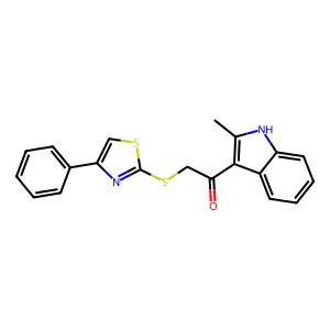 1-(2-methyl-1H-indol-3-yl)-2-[(4-phenyl-1,3-thiazol-2-yl)sulfanyl]ethanone structure