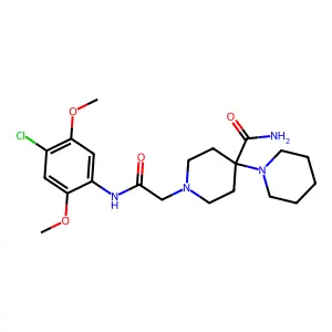1'-{2-[(4-chloro-2,5-dimethoxyphenyl)amino]-2-oxoethyl}-1,4'-bipiperidine-4'-carboxamide structure