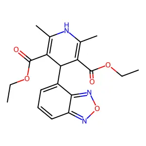 diethyl 4-(2,1,3-benzoxadiazol-4-yl)-2,6-dimethyl-1,4-dihydropyridine-3,5-dicarboxylate structure
