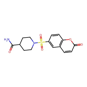 1-[(2-oxo-2H-chromen-6-yl)sulfonyl]piperidine-4-carboxamide structure