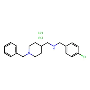 1-(1-benzylpiperidin-4-yl)-N-[(4-chlorophenyl)methyl]methanamine;dihydrochloride structure