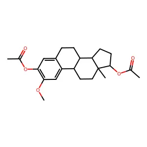 [(8R,9S,13S,14S,17S)-3-acetyloxy-2-methoxy-13-methyl-6,7,8,9,11,12,14,15,16,17-decahydrocyclopenta[a]phenanthren-17-yl] acetate structure