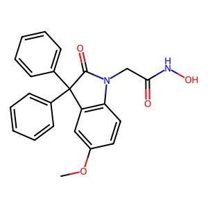 N-hydroxy-2-(5-methoxy-2-oxo-3,3-diphenylindol-1-yl)acetamide structure