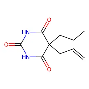 Allylpropylmalonylurea structure