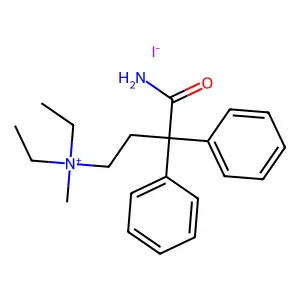 (3-Carbamoyl-3,3-diphenylpropyl)diethylmethylammonium iodide structure