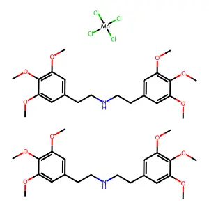 MANGANATE, TETRACHLORO-, BIS(3,4,5-TRIMETHOXYPHENETHYLAMMONIUM) structure