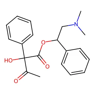 [2-(dimethylamino)-1-phenylethyl] 2-hydroxy-3-oxo-2-phenylbutanoate structure