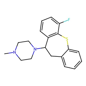 1-(1-fluoro-5,6-dihydrobenzo[b][1]benzothiepin-5-yl)-4-methylpiperazine structure