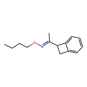 1-(7-bicyclo[4.2.0]octa-1,3,5-trienyl)-N-butoxyethanimine structure