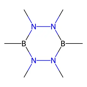 1,2,3,4,5,6-hexamethyl-1,2,4,5,3,6-tetrazadiborinane structure