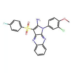 1-(3-chloro-4-methoxyphenyl)-3-((4-fluorophenyl)sulfonyl)-1H-pyrrolo[2,3-b]quinoxalin-2-amine structure