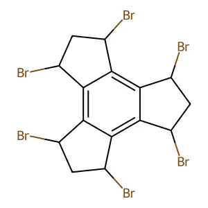 1,3,4,6,7,9-hexabromo-2,3,4,5,6,7,8,9-octahydro-1H-cyclopenta[e]-as-indacene structure