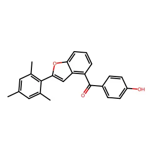 p-Hydroxyphenyl 2-mesitylbenzofuran-4-yl ketone structure