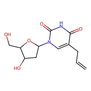 1-[(2R,4S,5R)-4-hydroxy-5-(hydroxymethyl)oxolan-2-yl]-5-prop-2-enylpyrimidine-2,4-dione structure