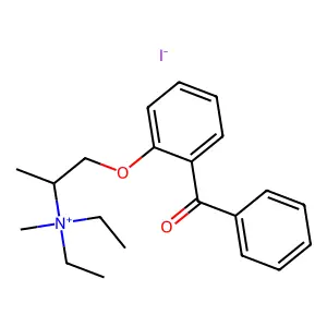 1-(2-benzoylphenoxy)propan-2-yl-diethyl-methylazanium iodide structure