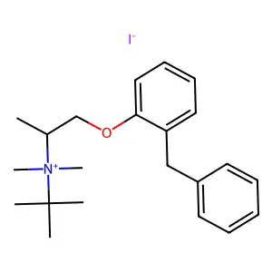 1-(2-benzylphenoxy)propan-2-yl-tert-butyl-dimethylazanium iodide structure