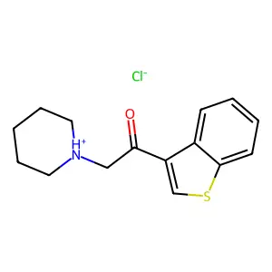 1-(1-benzothiophen-3-yl)-2-piperidin-1-ium-1-ylethanone chloride structure