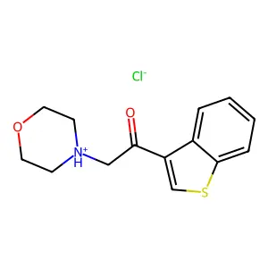 1-(1-benzothiophen-3-yl)-2-morpholin-4-ium-4-ylethanone chloride structure