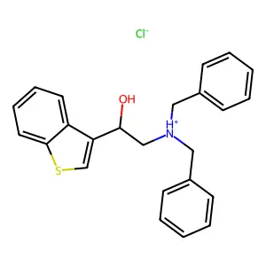 [2-(1-benzothiophen-3-yl)-2-hydroxyethyl]-dibenzylazanium chloride structure