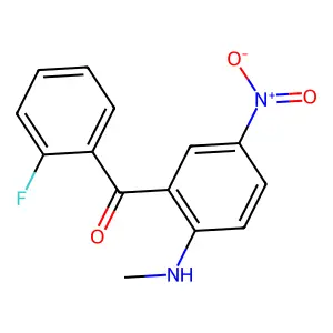 (2-fluorophenyl)-[2-(methylamino)-5-nitrophenyl]methanone structure