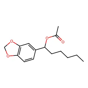 1-(1,3-benzodioxol-5-yl)hexyl acetate structure