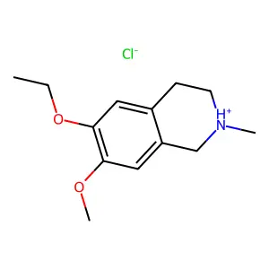 ISOQUINOLINE, N-METHYL-6-ETHOXY-7-METHOXY-1,2,3,4-TETRAHYDRO-, HYDROCHLORIDE structure