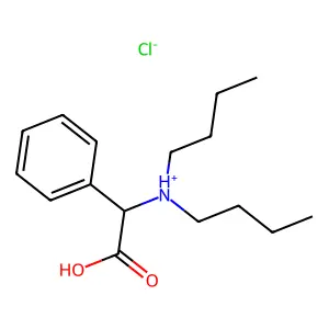 ACETIC ACID, 2-(DIBUTYLAMINO)-2-PHENYL-, HYDROCHLORIDE structure