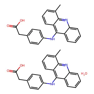 ACETIC ACID, (p-((4-METHYL-9-ACRIDINYL)AMINO)PHENYL)-, HEMIHYDRATE structure