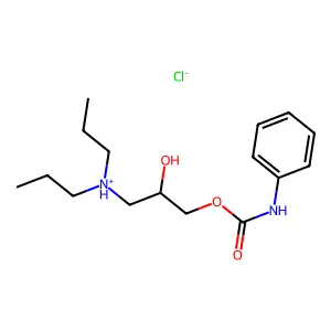 [2-hydroxy-3-(phenylcarbamoyloxy)propyl]-dipropylazanium chloride structure