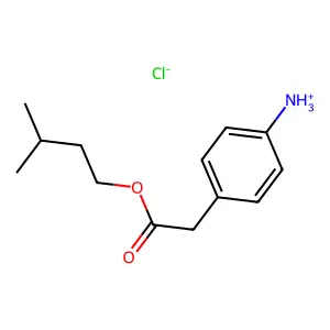 [4-[2-(3-methylbutoxy)-2-oxoethyl]phenyl]azanium chloride structure