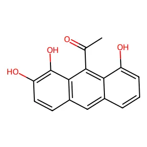 1-(1,2,8-trihydroxyanthracen-9-yl)ethanone structure