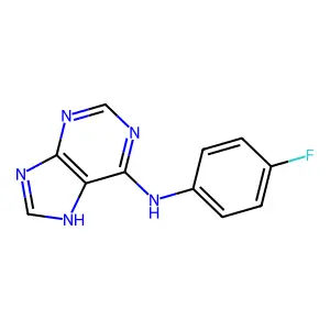 N-(4-fluorophenyl)-7H-purin-6-amine structure