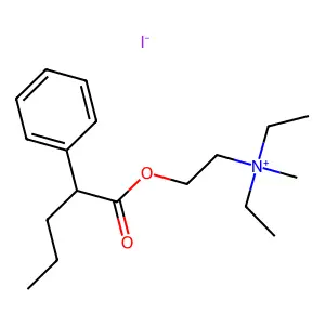 diethyl-methyl-[2-(2-phenylpentanoyloxy)ethyl]azanium iodide structure