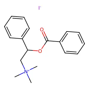 (2-benzoyloxy-2-phenylethyl)-trimethylazanium iodide structure