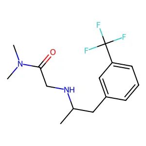 N,N-dimethyl-2-[1-[3-(trifluoromethyl)phenyl]propan-2-ylamino]acetamide structure