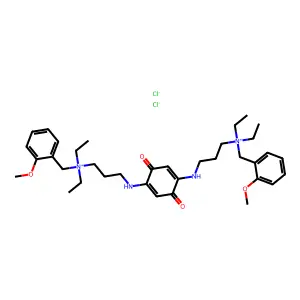 Ammonium, (p-benzoquinon-2,5-ylenebis(iminotrimethylene))bis(diethyl(o-methoxybenzyl)-, dichloride structure