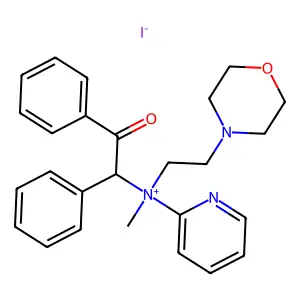 methyl-(2-morpholin-4-ylethyl)-(2-oxo-1,2-diphenylethyl)-pyridin-2-ylazanium iodide structure