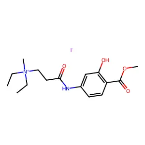 Methyl 4-(3-(diethylamino)propionylamino)salicylate, methiodide structure