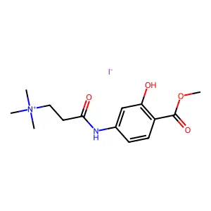 [3-(3-hydroxy-4-methoxycarbonylanilino)-3-oxopropyl]-trimethylazanium iodide structure