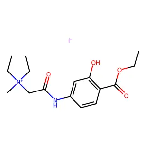 Ethyl 4-(2-diethylaminoacetylamino)salicylate, methiodide structure